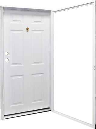 Doors and Windows Kinro Series 7660 Right Hand 32″ x 76″ with Knocker Viewer