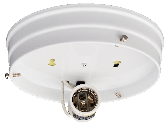 Electrical Ceiling Fixture 7″ 1LT Gloss White