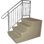 Steps, Decks, and Rails Fiberglass Steps Platform 8″ Riser 48″ x 38″ x 38″