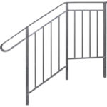 Steps, Decks, and Rails Deluxe Side Rail for 1 Step 24″ platform, 14″ deep, 16″ high