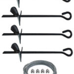 Setup and Transportation Storage Building Anchor Kit 4 Anchors, Cable, and Clamps