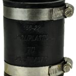 Plumbing ABS Flexible Transition Coupling 1-1/2″ with Stainless Steel Clamps