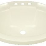 Plumbing Lavatory Sink Plastic Oval, 17″ x 20″, Ivory, with Overflow