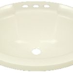 Plumbing Lavatory Sink Plastic Oval, 17″ x 20″, Ivory, without Overflow