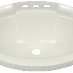Plumbing Lavatory Sink Plastic Oval, 17″ x 20″, White, without Overflow