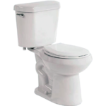 Plumbing White Round Toilet, Complete Unit with Seat 1.28 GPF