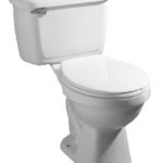 Plumbing White Toilet, Complete Unit, Round 1.6 GPF