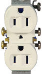 Electrical Receptacle Duplex 15 Amp 125 Volt Ivory