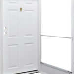 Doors and Windows Kinro Series 7660 6-Panel Steel Door, Right Hand 36″ x 80″ with Knocker Viewer