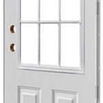 Doors and Windows Kinro Series 5500 Outswing Steel Door Left Hand 32″ x 72″ with 6-Panel Door with 9-Lite Lite